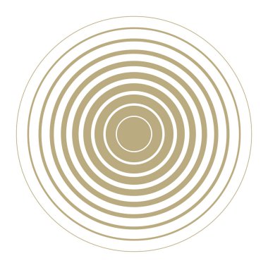 Altın ve beyaz yüzükler. Ses dalgası duvar kağıdı. Radyo istasyonu sinyali. Çember dönüş vektörü arkaplanı. Çizgi dokusu. Hedef