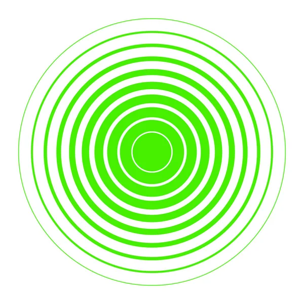 Zöld Fehér Koncentrikus Gyűrűk Hang Hullám Tapéta Rádió Állomás Jel — Stock Vector