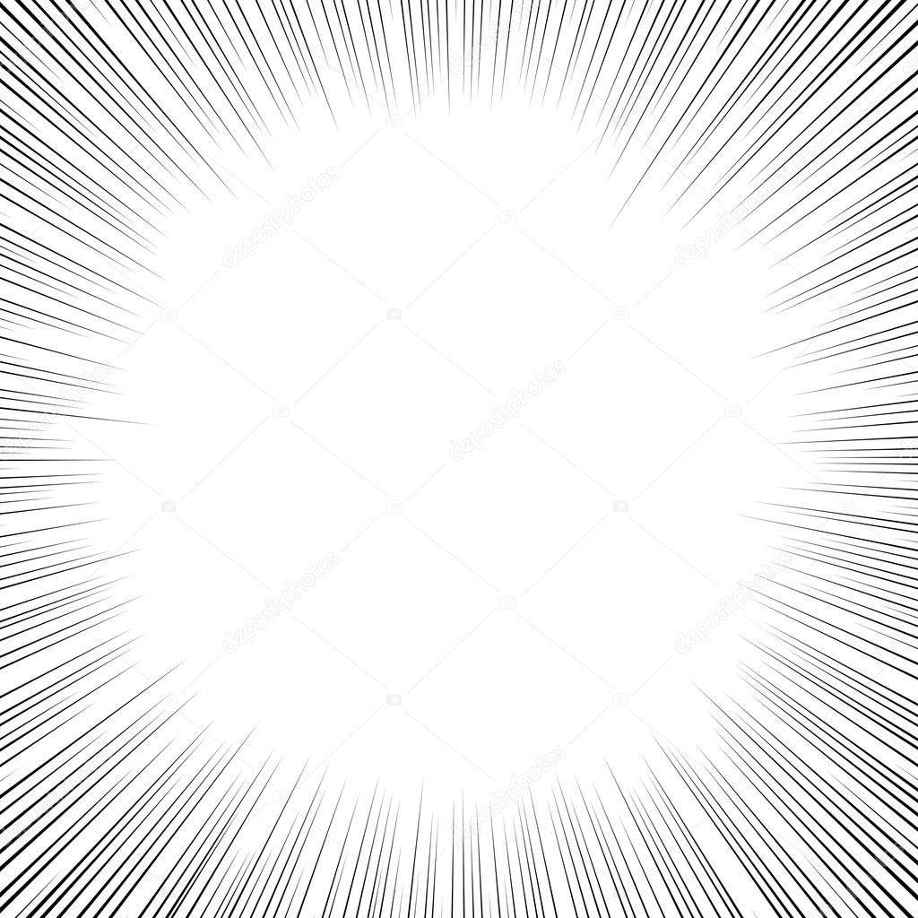Comic book black and white radial lines background Square fight 