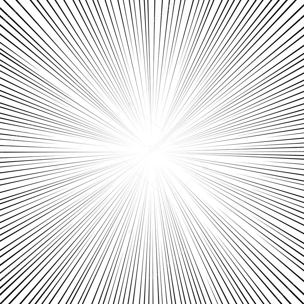 Comic book black and white radial lines background Square fight 