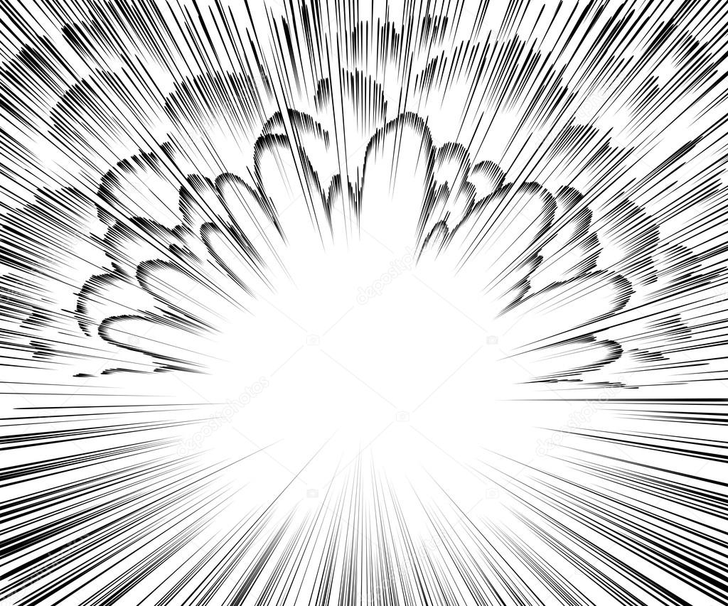 Comic book explosion vector illustration Black and white radial 