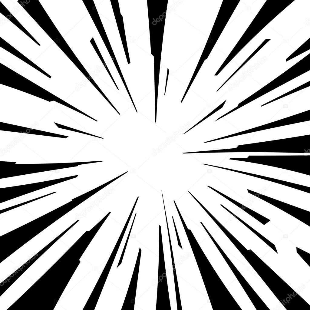 Manga Speed Lines Vector Grunge Ray Illustration Black And White Space For  Text Comic Book Radial