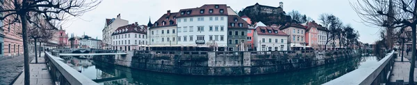 Панорама набережної Любляниці — стокове фото