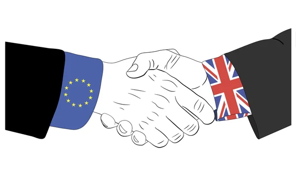 欧洲联盟和联合王国之间的友谊 — 图库矢量图片