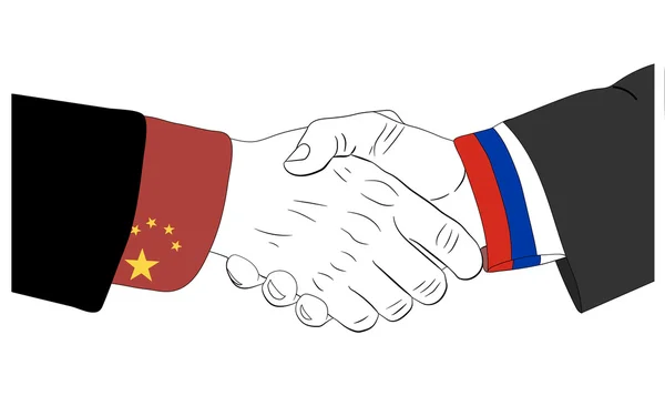 La amistad entre Rusia y China — Archivo Imágenes Vectoriales