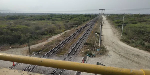 Voies Ferrées Train Marchandises Transport Matériaux Santa Marta Magdalena — Photo