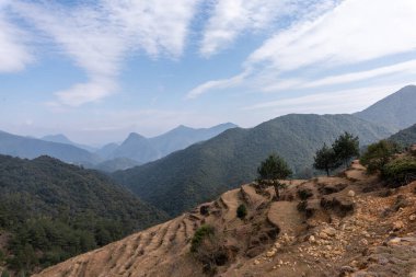 Sonbaharda, kırsal alanlarda ekinler ve otlar kurur ve sararır ve gökyüzü çok mavidir.