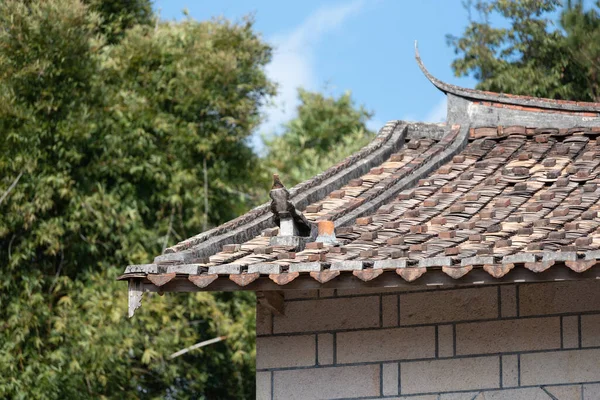 Techo Los Aleros Las Casas Populares Tradicionales Chinas — Foto de Stock