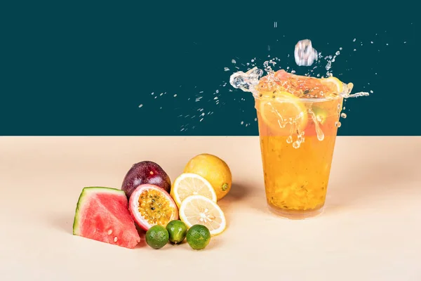All kinds of colorful drinks made of all kinds of fruits and all kinds of healthy food