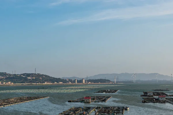 Fazendas Pesca Sob Céu Azul Céu Azul — Fotografia de Stock