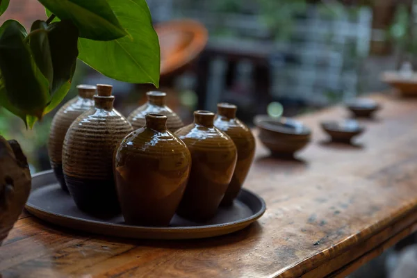 Utensils Bowls Chinese Wine Pottery — Stock Photo, Image