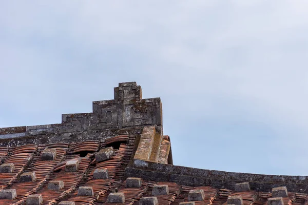 Grondaie Gli Angoli Degli Edifici Residenziali Tradizionali Cinesi Sono Realizzati — Foto Stock