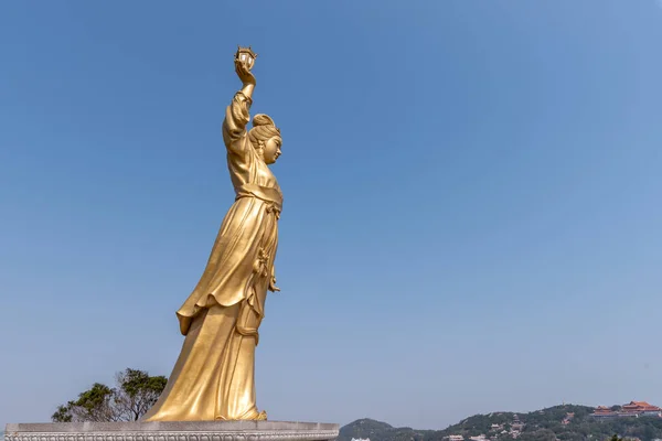 Buildings and statues in the park of sea god Mazu