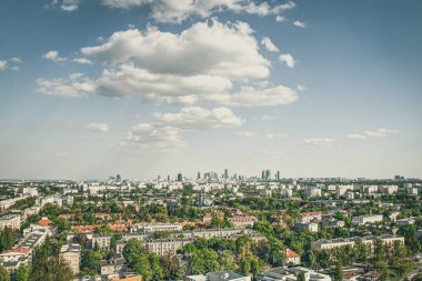 Warsaw, distant city center seen from Bielany