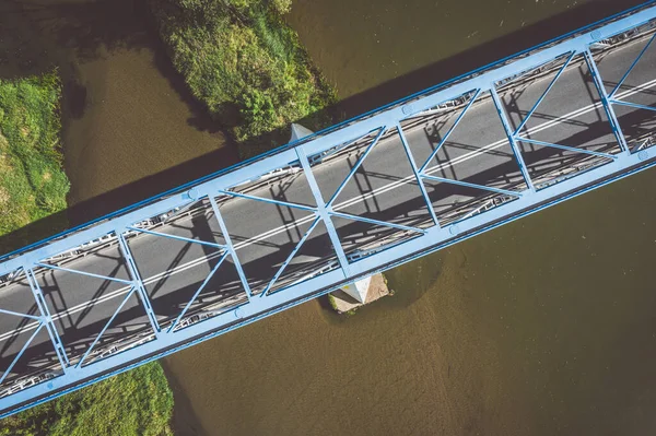 Bridge Pilica River Top Aerial View —  Fotos de Stock