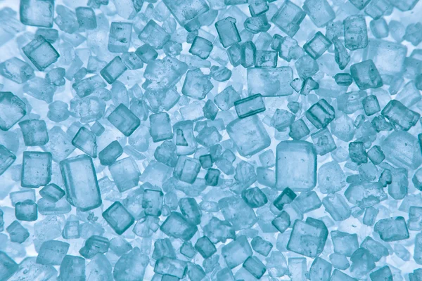 Macro sugar crystals blue colored — Stock Photo, Image