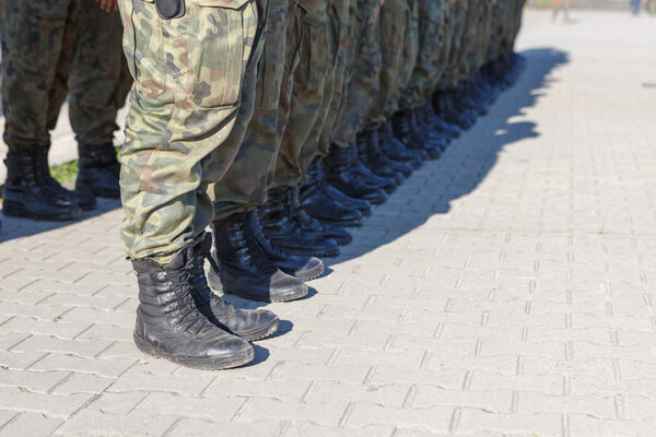 Soldiers standing in a row