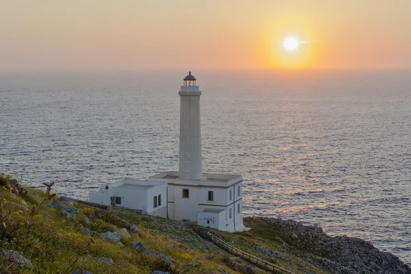 Sunrise Otranto, világítótorony Palascia — Stock Fotó