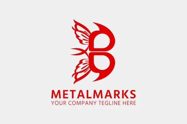 Metalmark Kelebeği - B Harfi Logo Tasarım Şablonu