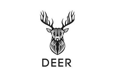 Geyik başı logo tasarım şablonu