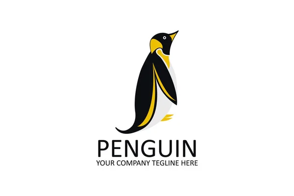 Penguen Hayvan Logosu Tasarım Şablonu