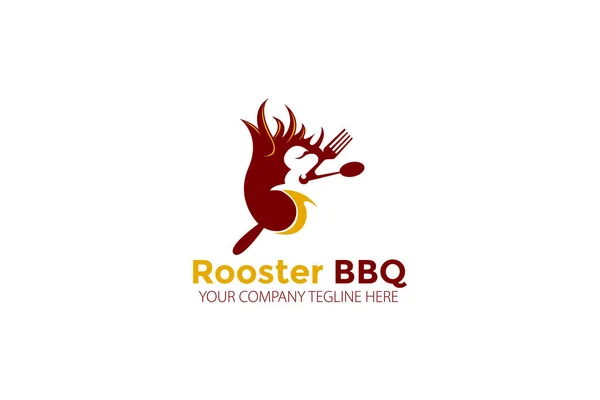 Modern Rooster BBQ Logo Tasarımı