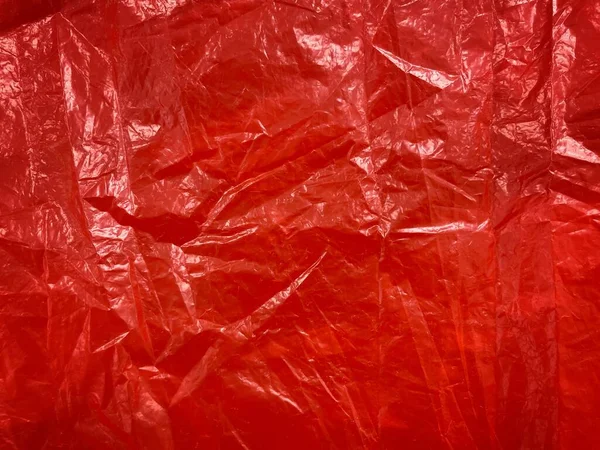 Una Textura Bolsa Plástico Rojo Para Fondo Textura Arrugada Plástico —  Fotos de Stock