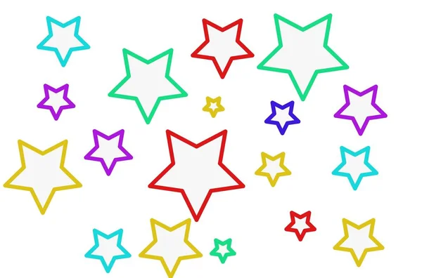 Colorful Stars White Background — Stock Photo, Image