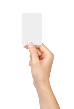 boş bir kart ile el.