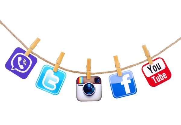 Populaire sociale media — Stockfoto