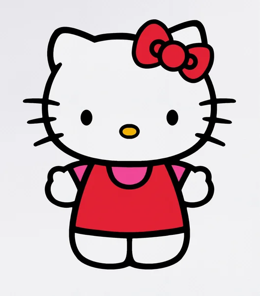 Hello Kitty di layar monito — Stok Foto