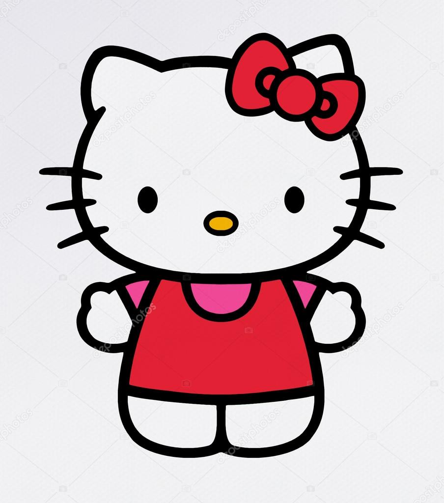 Hello Kitty na ekranie monito - Zdjęcie stockowe redakcyjne