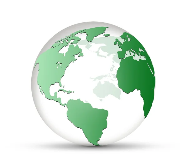 Transparent glass world globe isolated on white background — Stock Photo, Image