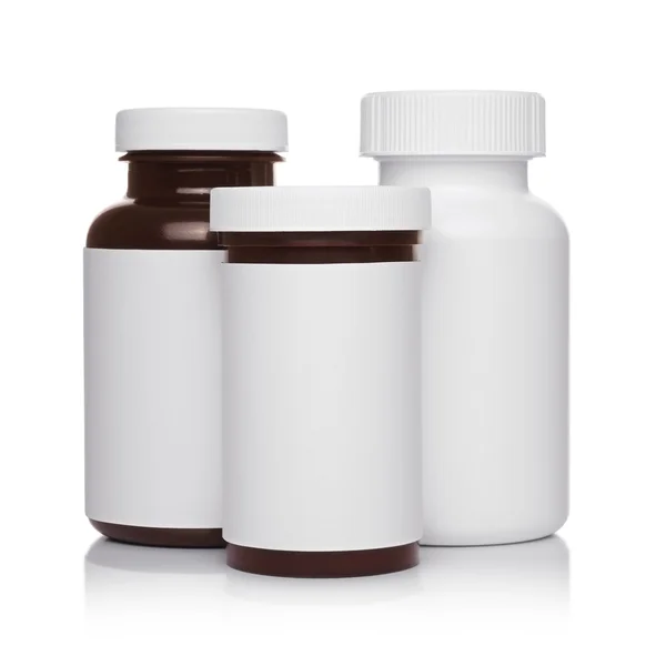 Envases médicos de plástico para pastillas —  Fotos de Stock