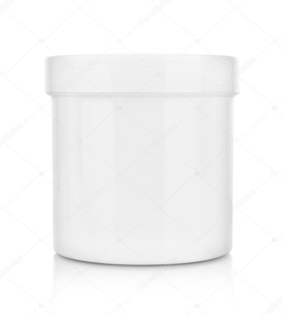 White plastic medical container for pills