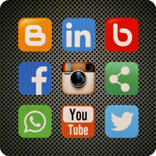 Iconos populares aplicaciones de redes sociales Imagen De Stock