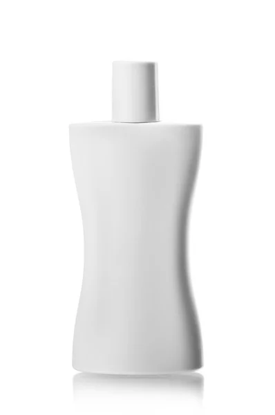 White tube bottle of shampoo, conditioner, hair rinse, gel, on a white background with reflection. — 스톡 사진