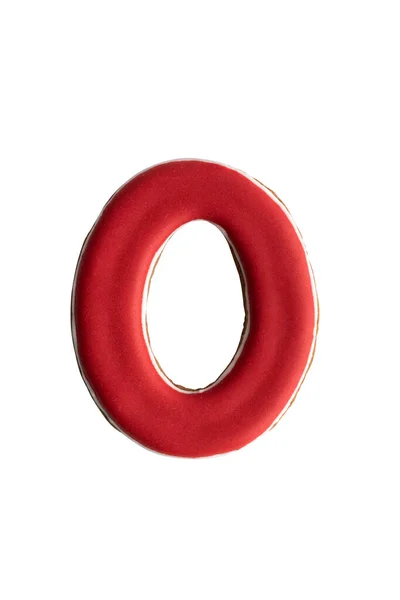 数字0或字母O形式的饼干 在白色背景上隔离 — 图库照片