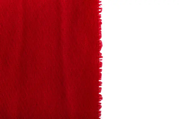 Rode Doek Een Witte Achtergrond Rand Van Stof Polen Vlag — Stockfoto