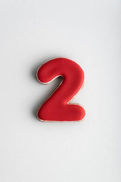 Glazed Painted Cookies Number Gingerbread Cookies Numbers White Background — Stock Photo, Image