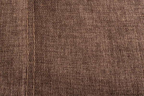 Textilní Povrch Šitím Texturované Hnědé Pozadí — Stock fotografie