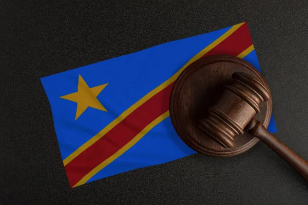 Juges Marteau Drapeau République Démocratique Congo Droit Justice Droit Constitutionnel — Photo