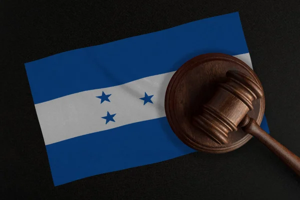 Juízes Martelo Bandeira Honduras Lei Justiça Direito Constitucional — Fotografia de Stock