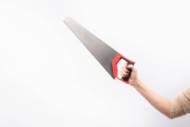 Bir kadın eli gördüm. Beyaz arkaplanda izole