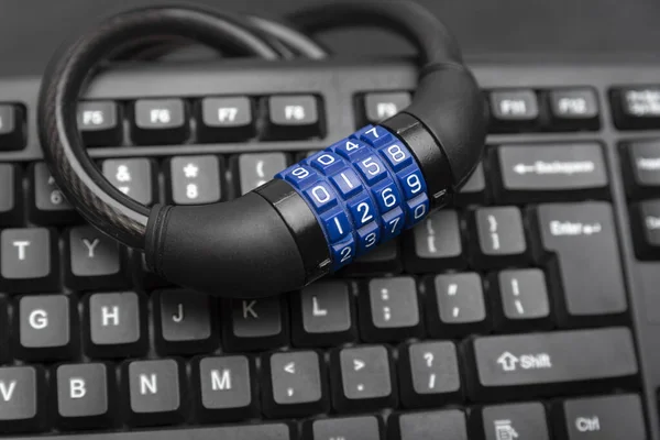 Keyboard Combination Lock Close Data Protection Concept — Stock Photo, Image