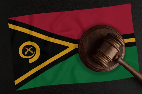 Sędziowie Młot Flaga Vanuatu Prawo Sprawiedliwość Prawo Konstytucyjne — Zdjęcie stockowe