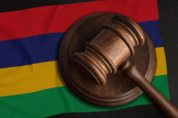 Судья Гэвель Флаг Маврикия Закон Справедливость Маврикии Нарушение Прав Свобод — стоковое фото
