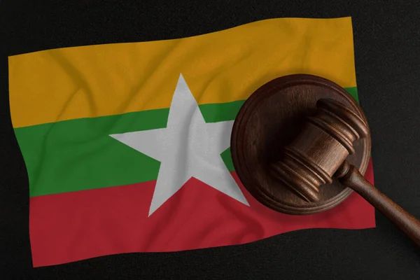 Les Juges Marquent Drapeau Myanmar Droit Justice Droit Constitutionnel — Photo