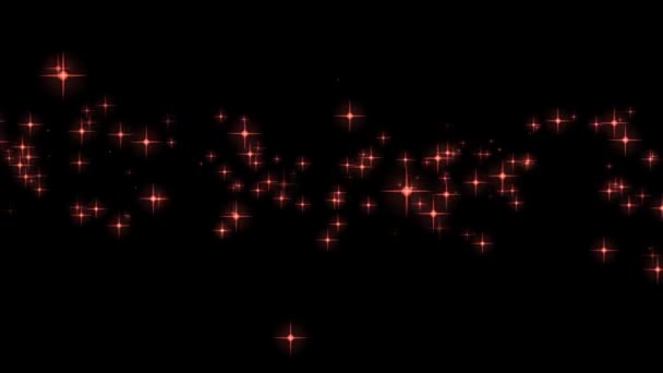 Circular Moving Shiny Red Star Back Space Computer Graphic Animation — Stock Video