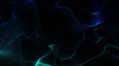 Blue shiny wave futuristic technology abstract background - computer illustration graphic technology background concept